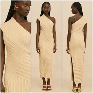 Cult Gaia Cielo Knit Midi dress size XL Beach beige